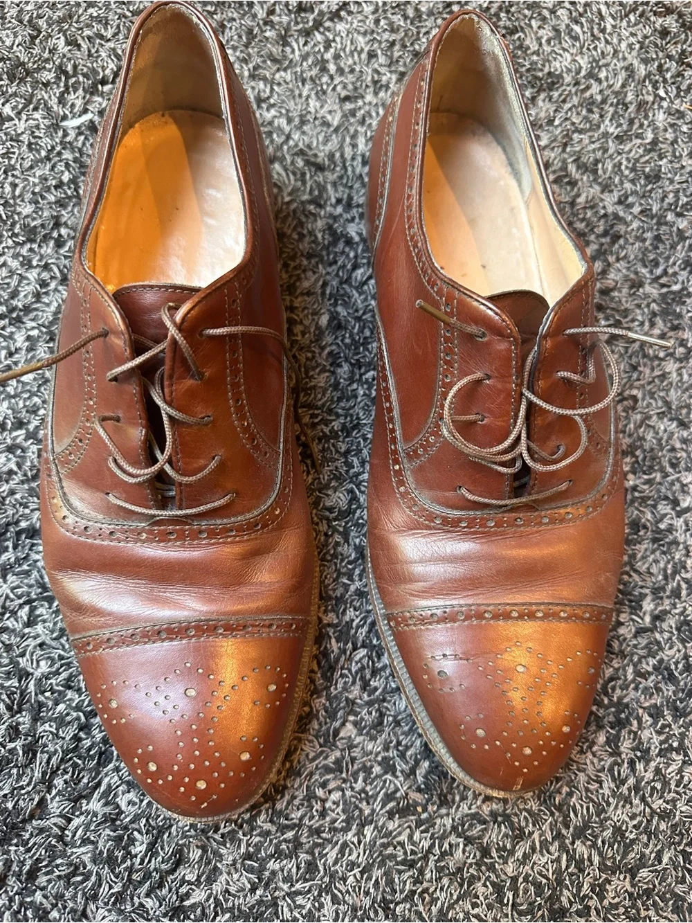 Men's Brown Leather Brogue Dress Shoes